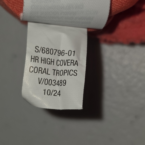 Old Navy Coral Tropics Ribbed High-Waist Hi-Coverage Bikini Set Size M - Picture 11 of 16